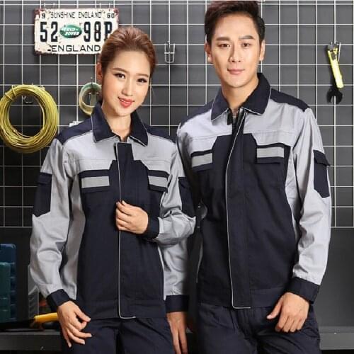 Workshop Uniforms Reflective Work Clothing Set Men Women Wear-Resistant Coveralls Auto Repair Factory