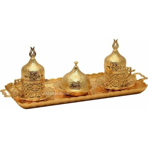 Luxury Turkish porcelain coffee pot set and plates. KILI COFFEE SET - ACURLU - WHITE OLD - -YELLOW-TIN-ANTIQUE COPPER-ANTIQUE YE