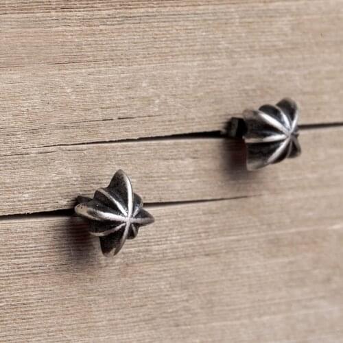 925 Sterling Silver Carved Flower Stud Earrings Fashion Women Punk Earrings Fashion Party Wedding Jewelry Gift for Women Jewelry