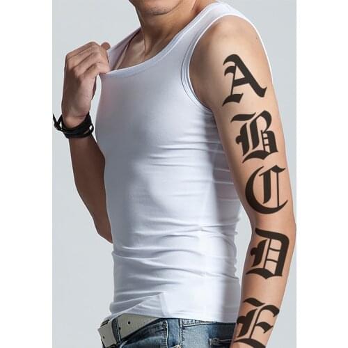 Waterproof Temporary Tattoo Sticker English Letter Alphabet A To Z Flash Tatoo Fake Tatto Hand Leg Body Small Art for Men Women