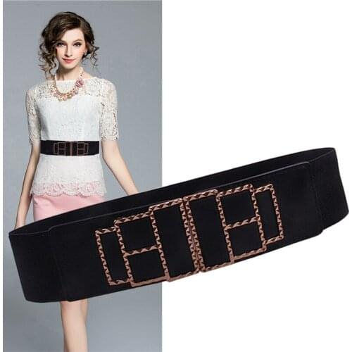 Women Waistband Elastic Belt With Dress Decoration Down Black Wide Waist sealing Black Wide Belt Wide Belts For Women High Waist