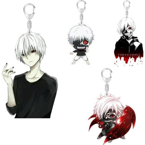 1pcs Tokyo Ghoul Keychain Kaneki Ken Key Chain Pendant Acrylic Anime Accessories Cartoon Key Ring