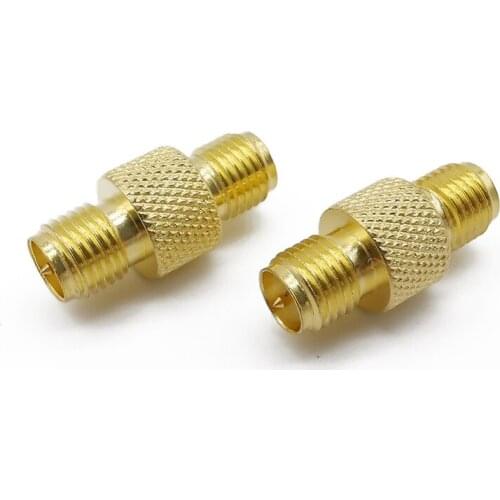 1Pcs RF Coaxial Cable Adapter SMA Female Jack to RP SMA Female Jack Straight Gold plated RF High frequency Connector Coupler
