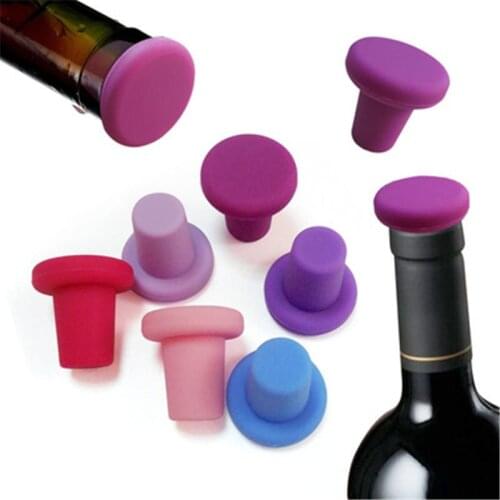 1PCS Bottle Stopper Bottle Caps Wine Stopper Family Bar Preservation Tools Silicone Creative Design Safe And Healthy 6 Colors