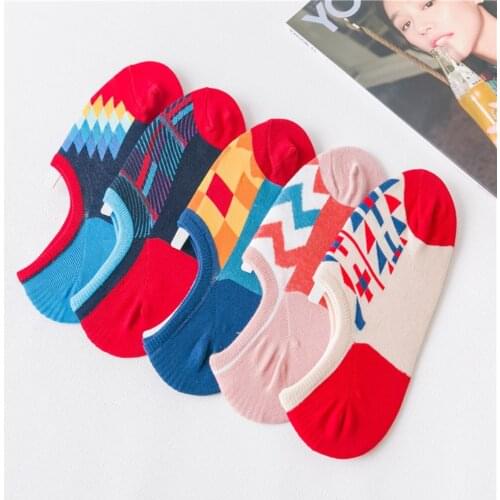 3 Pairs/Lot Cute Women Socks Ladies Invisible Boat Socks Breathable Sweat Absorbing Short Ankle Socks Flower Print Funny Socks