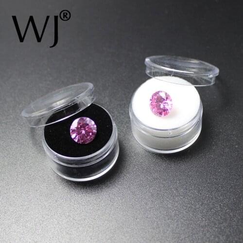 30pcs/lot White Clear 3cm x 1.7cm Round Diamond Display Box Plastic Beads Jewelry Case Stone Box Gem Bijoux packaging Organizer