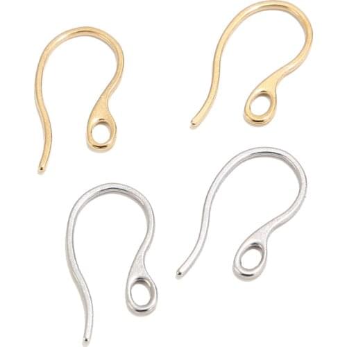 50pcs Gold Elegant French Earring Hooks 22mm Ear Wires Earwire Connectors (wire 1mm) for Earrings Making