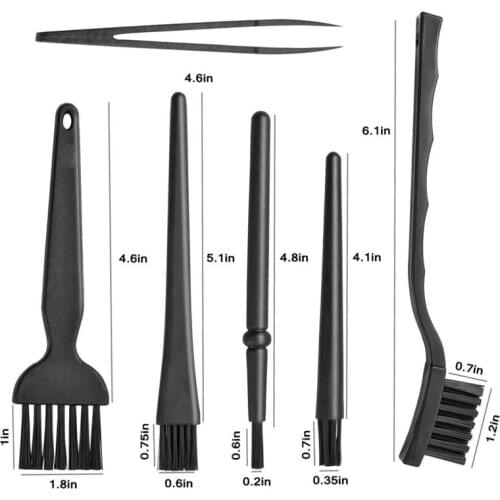 6pcs/set Anti Static Brush Synthenic Fiber Details Cleaning Brush Tool For Mobile Phone Tablet PCB Household Cleaning Tools