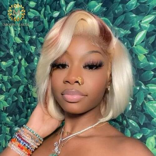 613 Lace Front Wig Highlight Bob Short Wigs Human Hair Honey Blonde Lace Front Wigs Brown Transparent Lace Wigs Brazilian Hair