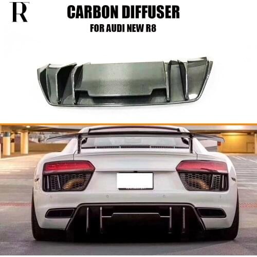 R8 carbon Fiber Rear Bumper Diffuser Protector for R8 V8 V10 2016 - 2019 Auto Racing Car Styling Racing Kit