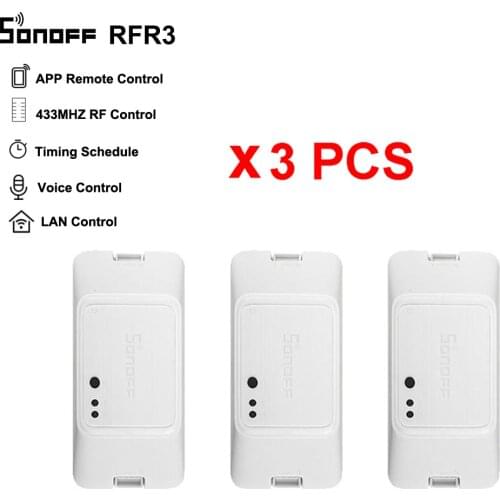 3PCS SONOFF RFR3 WiFi Switch 433Mhz Remote Controller Wireless Switches DIY Relay Modules Smart Home Automation Support RM433