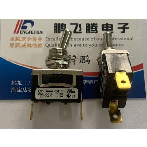 1PCS 703-A3B2H2 Taiwan Deliwei Dailywel large button switch 2 feet 2 gear shaking head rocker arm toggle switch 10A 12mm