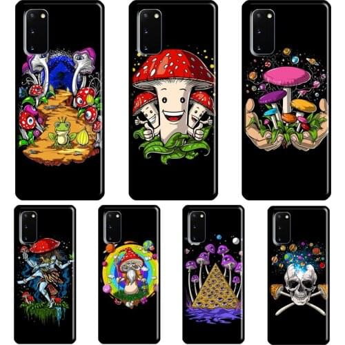 Psychedelic Magic Mushroom Case For Samsung Galaxy S21 Ultra S20 FE Note 20 Ultra Note 9 10 S8 S9 S10 Plus S10e Cover