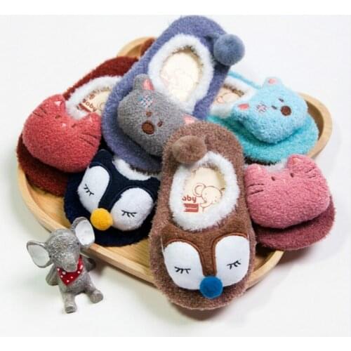 Baby Newborn Girls Boys 3D Cartoon Fleece Floor Socks Kid Children Infant Toddler Warm Winter Autumn Cute Socks 0-5Y