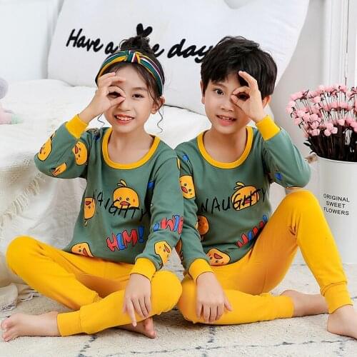 Childrens Boys Long Johns Pyjamas Kids Underwear Sleeve Pajama Autumn Clothes Boys' Baby Pajamas Home Sleepwear