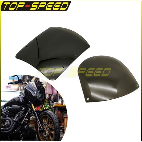 2pcs Replacement Windshield Motorcycle Quarter Fairing Wind Screen for Harley Dyna Street Bob FXR FXDT Sportster XL 883 Custom