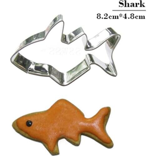 Shark Baking Gadget Cookie Press Cutters Craft Tools Cake Decoration Stainless Steel Kitchen Accessories Best Selling Fondant