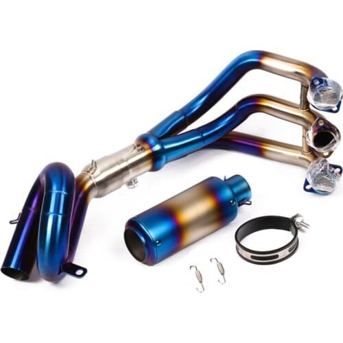For Yamaha MT09 Motorcycle Exhaust Full System Muffler Modified With Front Middle Stainless steel Link Pipe Exhaust Length 310mm