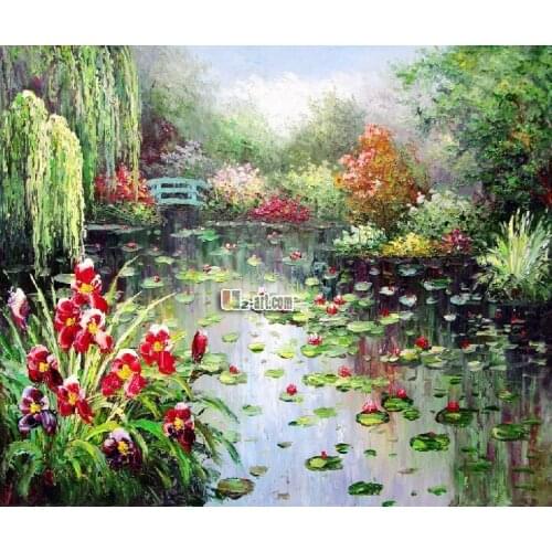 Canvas Prints Home decoration modern art picture beautiful oil painting River and Bridge reproduction on canvas Dd-6-FJ(28)