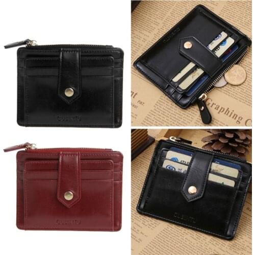 Men Women Wallet Money Clip Credit Card Holder ID Business Faux Leather Purse 20CA