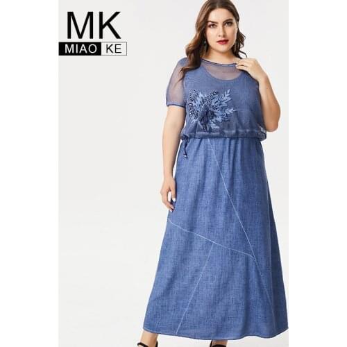 2019 Summer Ladies Plus Size linen maxi dress fashion women office lady female elegant dresses for women 4xl 5xl 6xl
