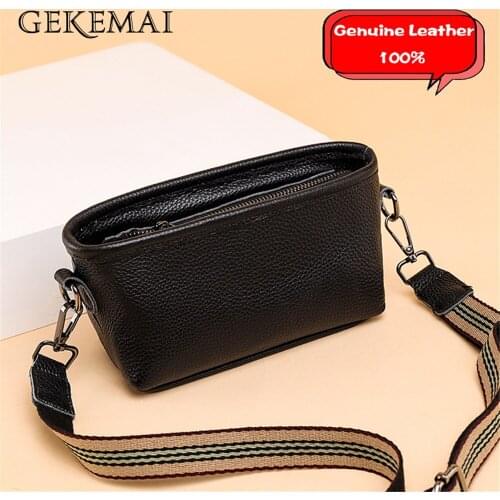 Mini Genuine Leather Messenger Bags Solid Color Design Women Shoulder Bag Multifunctional Ladies Wallet Phone Bags Sac A Main