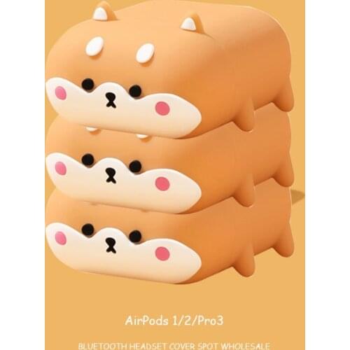 Cartoon Case Corgi Dog For Airpods 1 2 Case Silicone Earphone Bluetooth Wireless Protective Cove For AirPods Pro 3 Shell Comfort