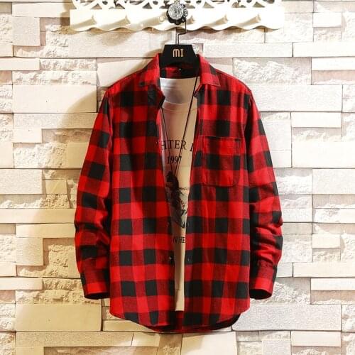 Fashion Mens Plaid Cotton Dress Shirts Male High Quality Long Sleeve Slim Fit Business Casual Shirt Men Plaid Shirt Cotton