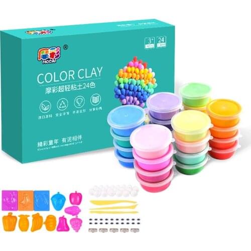 24 color set Fluffy Foam Slime Clay Ball Supplies DIY Light Soft Cotton Charms Slime Fruit Kit Cloud Craft Antistress Kids Toys