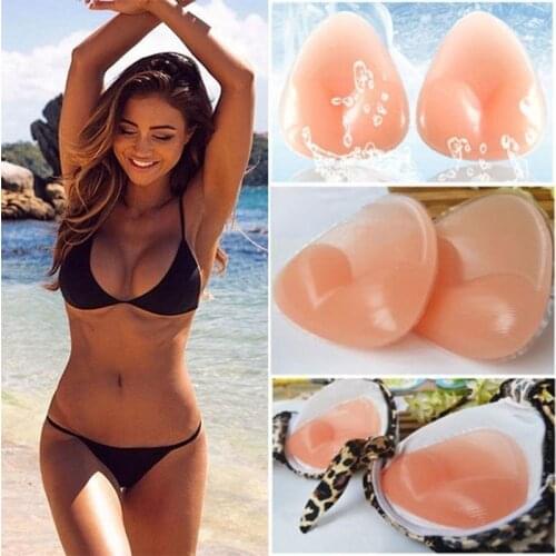 2Pcs Womens Breast Push Up Pad Silicone Bra Underwear Pad Nipple Cover Stickers Patch Bikini Insert Swimsuit Accessories 1Pair