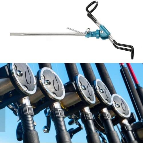 Anti-slip Fishing Rod Bracket Non-slip Sharp Stainless Steel Adjustable Fishing Turret Support for Camping Fishing Rod Holder