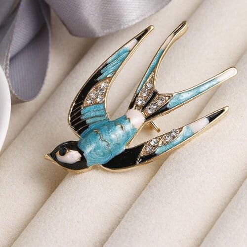 New enamel arrival swallows Brooches for women cute Animal Pin colorful fashion Brooches 3 colors choose gift