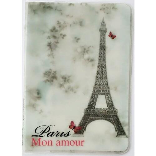 Paris Eiffel Tower Travel Passport Cover,3D Card Bag,Porte Carte Simple,PVC Leather Credit Card Holder,Business Card Holder
