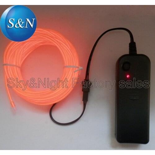 Orange (2 set/Lot) -5M EL Wire/Neon light/EL strip 2.3mm +3V Controller-on/Flashing/off
