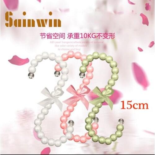 Sainwin 5pcs/lot plastic pearl bag hanger 15CM Fashion women clips White Pink S-shaped bag hook clothes rack 10 color