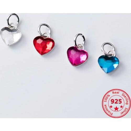 Korean Heart Pendant 925 Silver Diamond Zircon Necklace Jewelry Keepsake Pendant For Woman Female Fashion Charm Holiday Gift