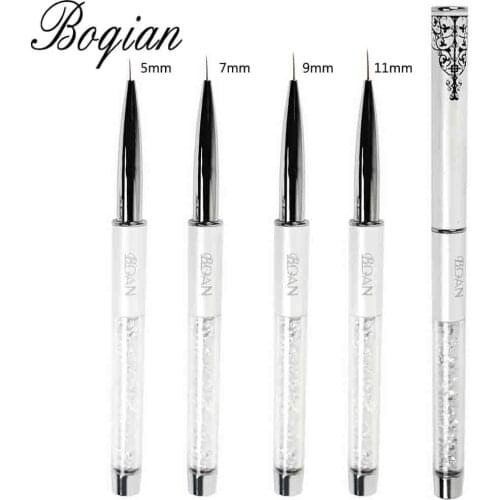 BQAN Professional 5mm/7mm/9mm White Nail Brush Hand Draw Tips Drawing Line Painting Pen Tools Manicure Nail Art Brush Decoration