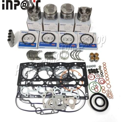 Overhaul Rebuild Kit Full Gasket Set Piston, Piston Ring For Kubota V1505 Bobcat MX425 MX428