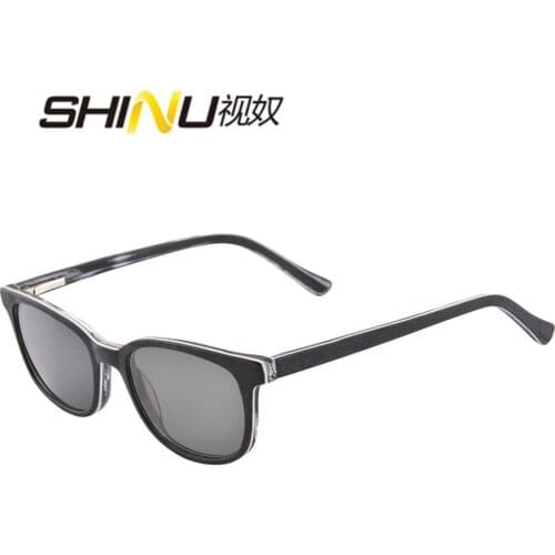 SHINU acatate sunglasses polarized lens myopia eyeglasses men women cr 39 resin polarized lens prescription eyewear M115