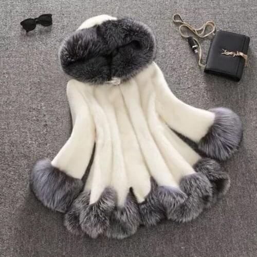 2020 New Fashion Faux Fur Fur Coat Faux Fur Female Mink Hair Winter Parka Coat Mink Coat Waist