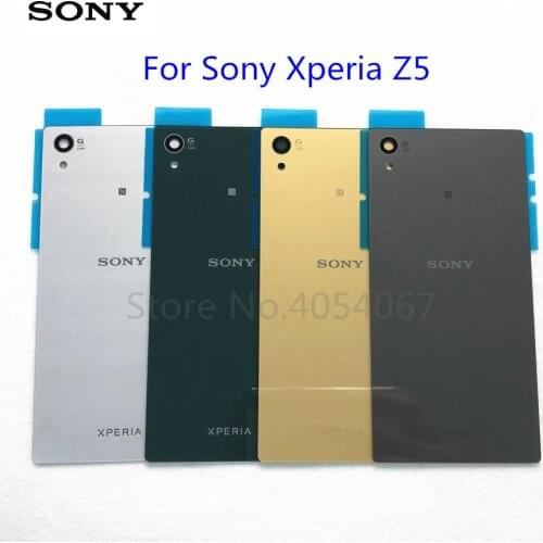 Glass Battery Door Housing Rear Cover for Sony Xperia Z5 E6603 E6633 E6653 E6683 Replacement Spare Parts Back Door Case Cover