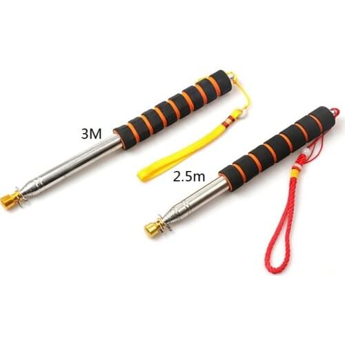 2m/2.5m/3Meters Flagpoles Telescoping Stainless Steel Telescopic Flag Pole for Teaching Pointer Tour Guide Banner Flagstaff