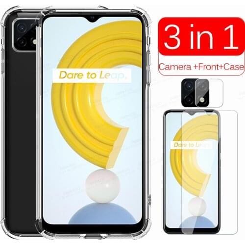 Camera Protective Glass For Oppo Realme C21 Case Transparent Shockproof Cover RealmeC21 Realmi Realmy C 21 Soft TPU Phone Coque