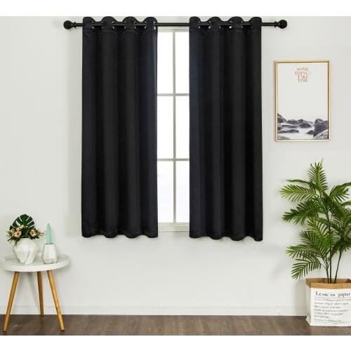 MERRYLIFE Modern Style Solid Color 1 Pair Thermal Insulated Curtains Blackout Curtain Drape For Living Room Bedroom Window