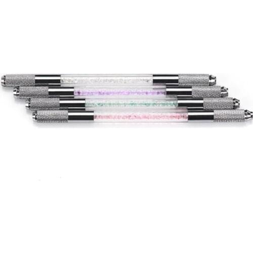 1PC Microblading Manual Tattoo Pen 3D Embroidery Double Head Tattoo Gun for Permanent Makeup Eyebrow Lip Tools Accessory Supply