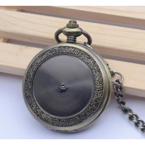 10pcs/lot Wholesale Big Dial Solid Face Mechanical Pocket Watch Vintage Flower Hollowed Back Gift Watches