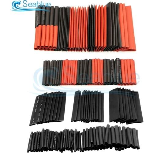 127 Pcs Heat Shrink Sleeving Tube Tube Assortment Kit Electrical Connection Electrical Wire Wrap Cable Waterproof Shrinkage 2:1