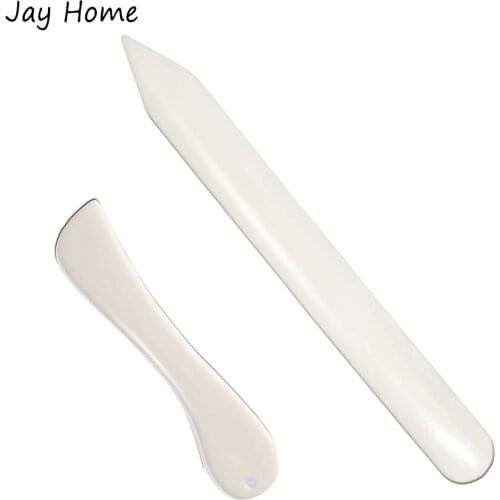 2Pcs Bone Folder Paper Creaser Set Plastic Bone Paper Creaser Bookbinding Scrapbooking Folder Tools for DIY Leather Paper Crafts