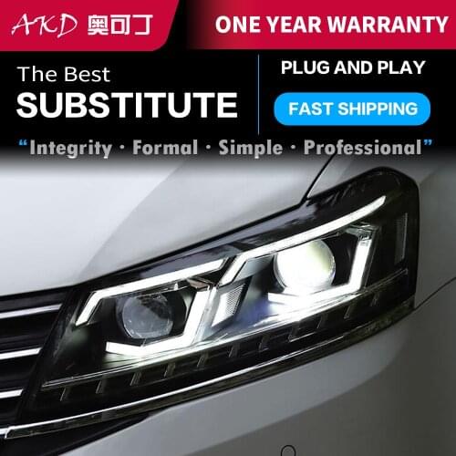 AKD tuning car Headlight For Volkswagen Passat US verson 2011 Headlights LED DRL Running lights Bi-Xenon Beam lights angel eyes