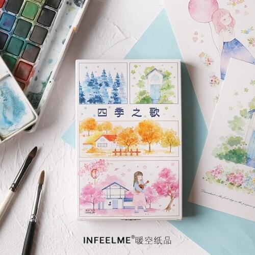 30 Pcs/Set Song of the Four Seasons Postcard/Greeting Card/Message Card/Christmas and New Year gifts